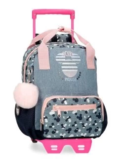 Disney Mochila Preescolar Con Carro Mickey Denim